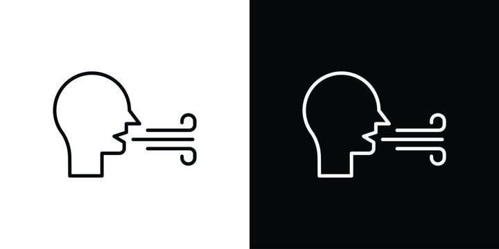 Breath icon Logo Template. lianer pictogram set.