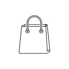 Outline of a shopping bag with handles minimal design