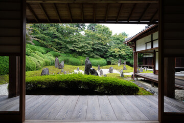 京都東福寺塔頭光明院の波心庭の風景