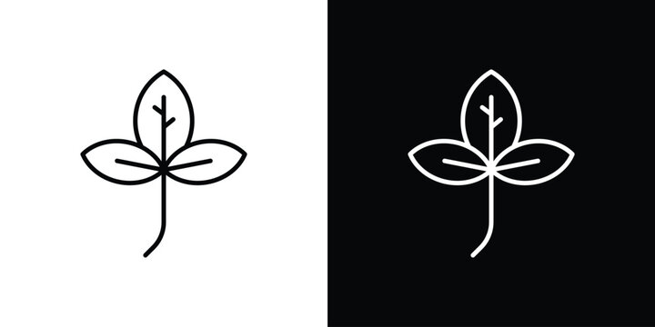 Basil icon Logo Template. lianer pictogram set.