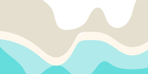 Curved flowing shapes in pastel blue and beige create a seamless abstract background, suitable for design and decoration purposes.