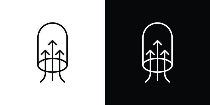 Air suction icon Logo Template. lianer pictogram set.
