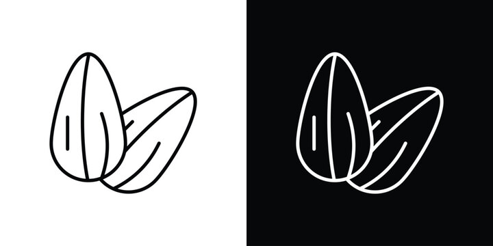 Almond icon Logo Template. lianer pictogram set.