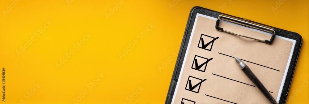 Poster safety checklist with clean icon grid and ample copy space for effective planning and organization i