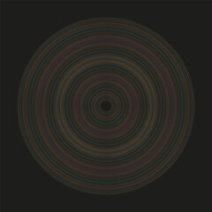 Obraz premium Concentric circles faded. Gradient ring pattern. Abstract geometry Vector. Dark radial illustration.