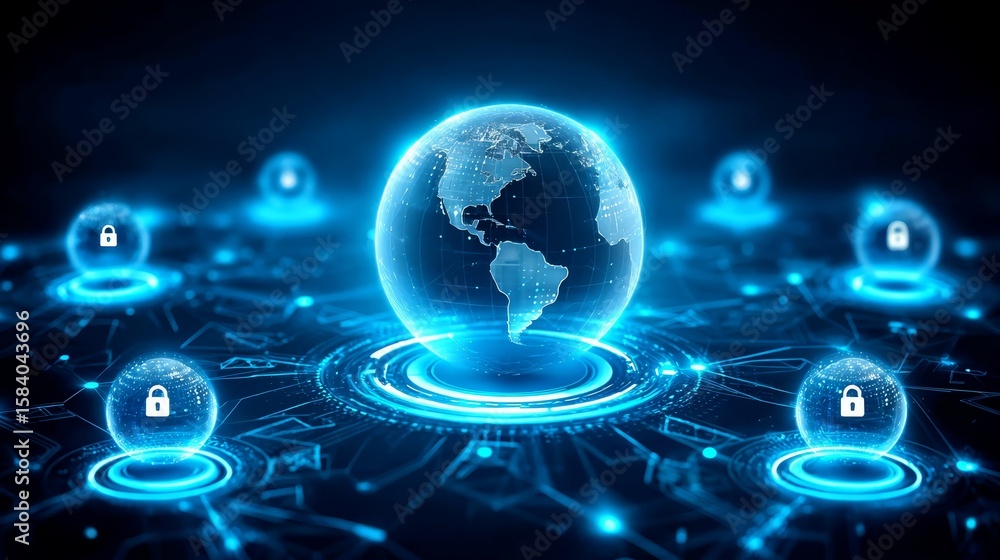 Poster global network security, protecting data and connections in an interconnected world