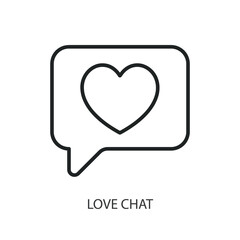 Love chat thin line vector icons.