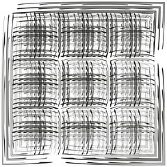 Distorted square lines. Chaotic grid texture. Abstract grunge Vector. Irregular mesh pattern.