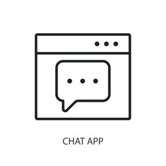 Chat app thin line vector icons.