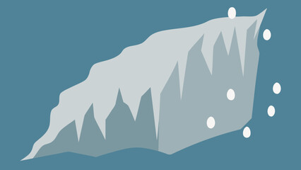 Cartoon Cliff Face Made of Soft White Chalk Flint Nodules Vector