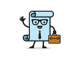 Paper or document mascot character vector design
