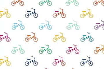 Colorful kids' bikes repeat pattern