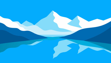 Fototapeta premium Mountain Lake So Clear It Looks Like Liquid Glass