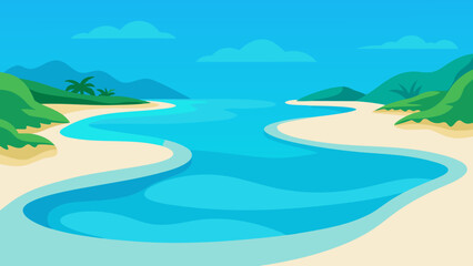 Fototapeta premium Experience a Tropical Lagoon with Incredibly Clear Shallow Water