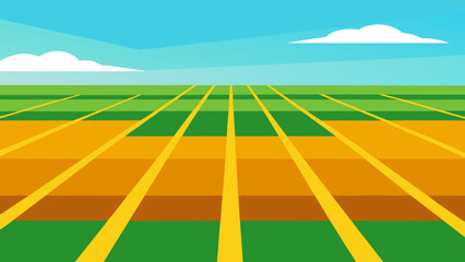 Stunning Aerial View of a Vast Agricultural Plain with a Grid of Fields