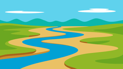 Stunning Aerial View of a Vast Flat Floodplain with a Snaking River