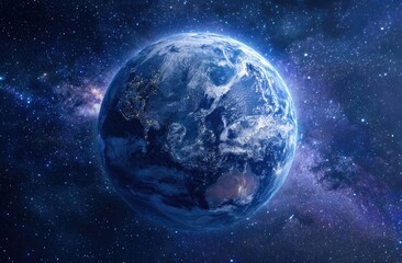 Obraz premium Earth in space, night view, milky way