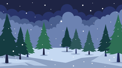 Naklejka premium Experience The Deep And Muffled Silence Of A Beautiful Forest Under Heavy Snow