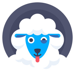 funny sheep with a smile