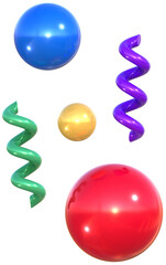 3D Sphere and Spiral Geometric Harmony Abstract Shapes