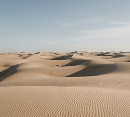 Sand Dunes Under a Clear Sky