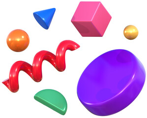 3D Objects Geometric Harmony Abstract Shapes