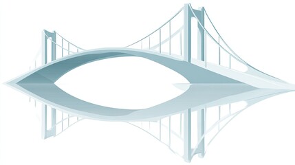 Obraz premium Light-blue bridge reflected in water