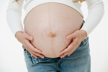 Close-up of a pregnant woman