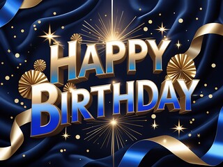 Happy Birthday Blue Gold Celebration.