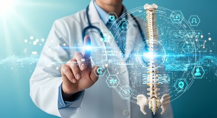 Doctor Spine Hologram Futuristic Medical Technology