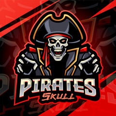 Pirates skull esport mascot logo design