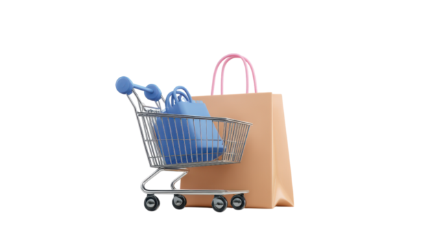 3D Pastel Blue Download Button Icon on Transparent Background