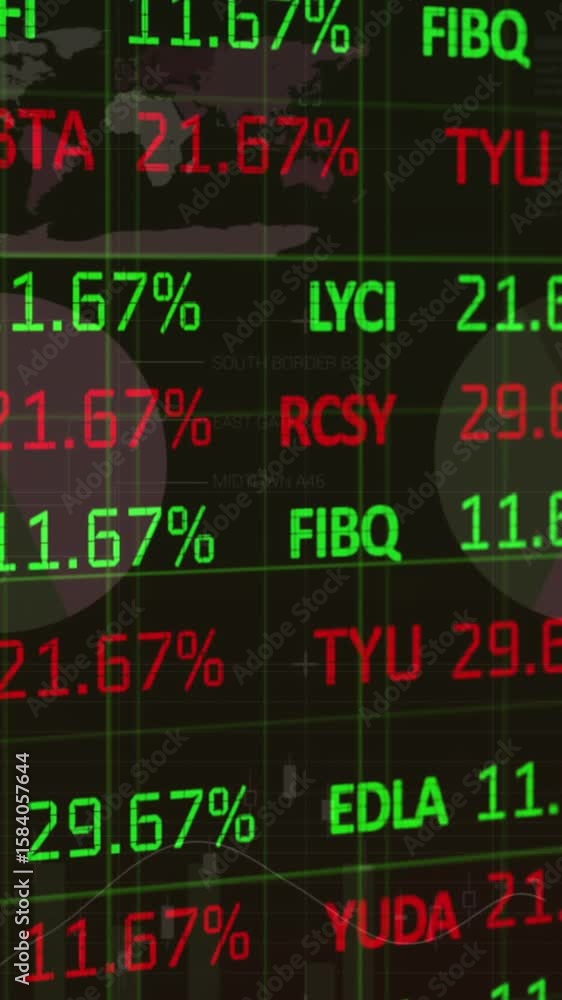 Poster animation of financial data processing and statistics recording