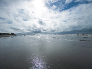 Fototapeta premium Stormy morning sky over Folly Beach South Carolina
