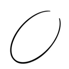 Hand-Drawn Black Ink Oval Circle Sketch on a White Background