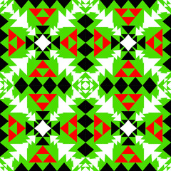 Fototapeta premium Colorful seamless geometric triangle pattern with retro abstract design for fabric and wallpaper
