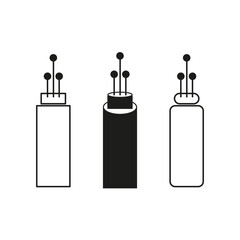 Fiber optic cables. Network connection symbol. Communication Vector lines. Internet technology element.