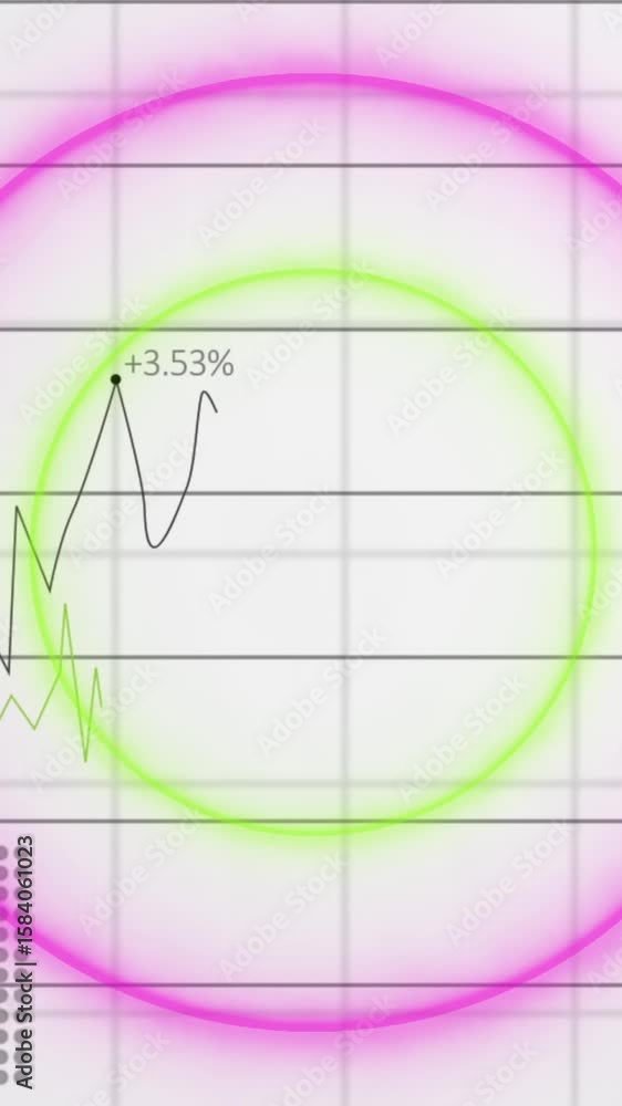 Poster animation of data processing over circles