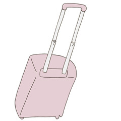 キャリー　旅行　趣味　イラスト　線画　薄ピンク　色違い　シークレット