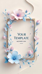 Paper Flowers Mothers Day Frame.