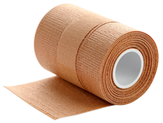 roll of brown adhesive bandage isolated on white background
