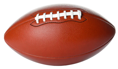 american football ball in brown color isolated on white background
