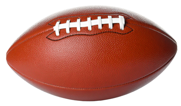 american football ball in brown color isolated on white background