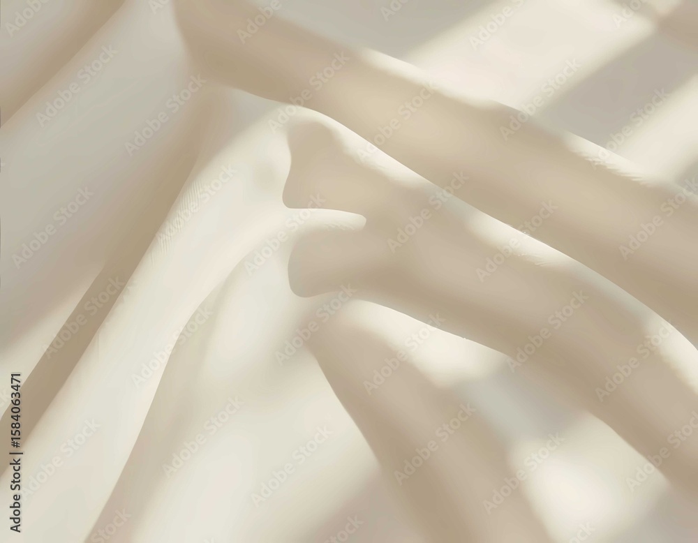 Aufkleber soft fabric with gentle folds and a subtle texture, creating an elegant, neutral background with bea