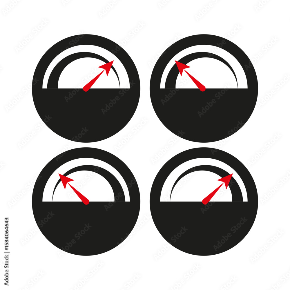 Poster dashboard indicators icon. speedometer dial graphic. gauge vector meter. performance measurement sym