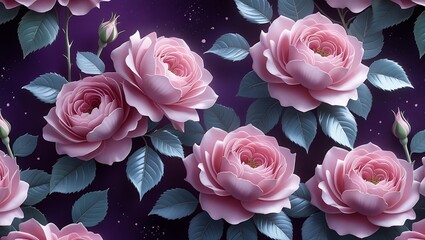 Soft Pink Rose Bloom with Water Droplets and Blurred Background