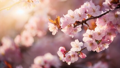 Obraz premium cherry blossom flowers in a photographic background