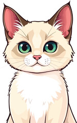 Cute cartoon a illustrator vector balinese cat