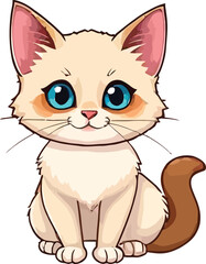 Obraz premium Cute cartoon a illustrator vector balinese cat