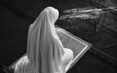 woman praying in mosque